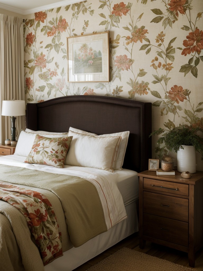 Nature-inspired bedroom: Create a serene oasis with plants, floral walls, and organic bedding.