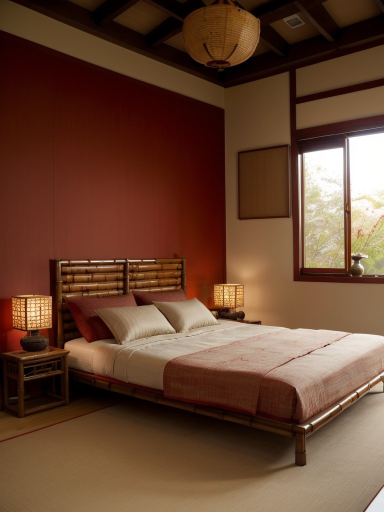 Zen Bedroom Oasis: Unwind & recharge with soothing Eastern-inspired decor.