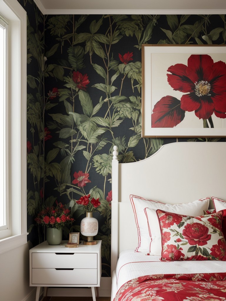 Botanical-inspired bedroom decor for a fresh and calming apartment