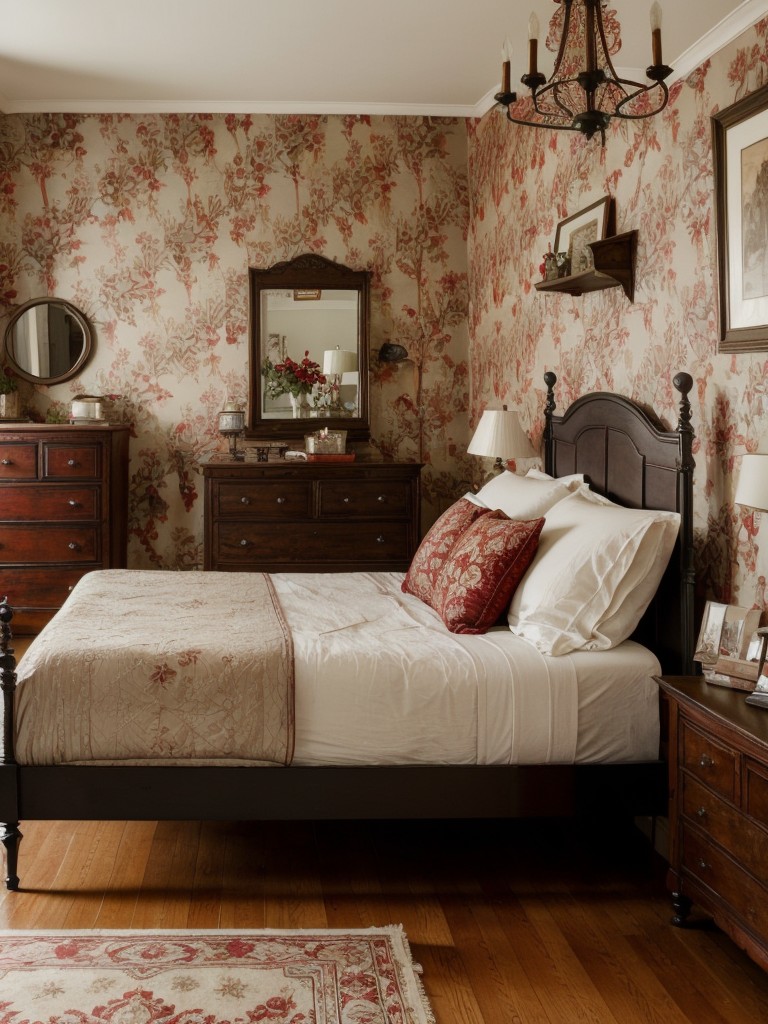 Vintage Charm: Captivating Red Bedroom Decor for an Apartment