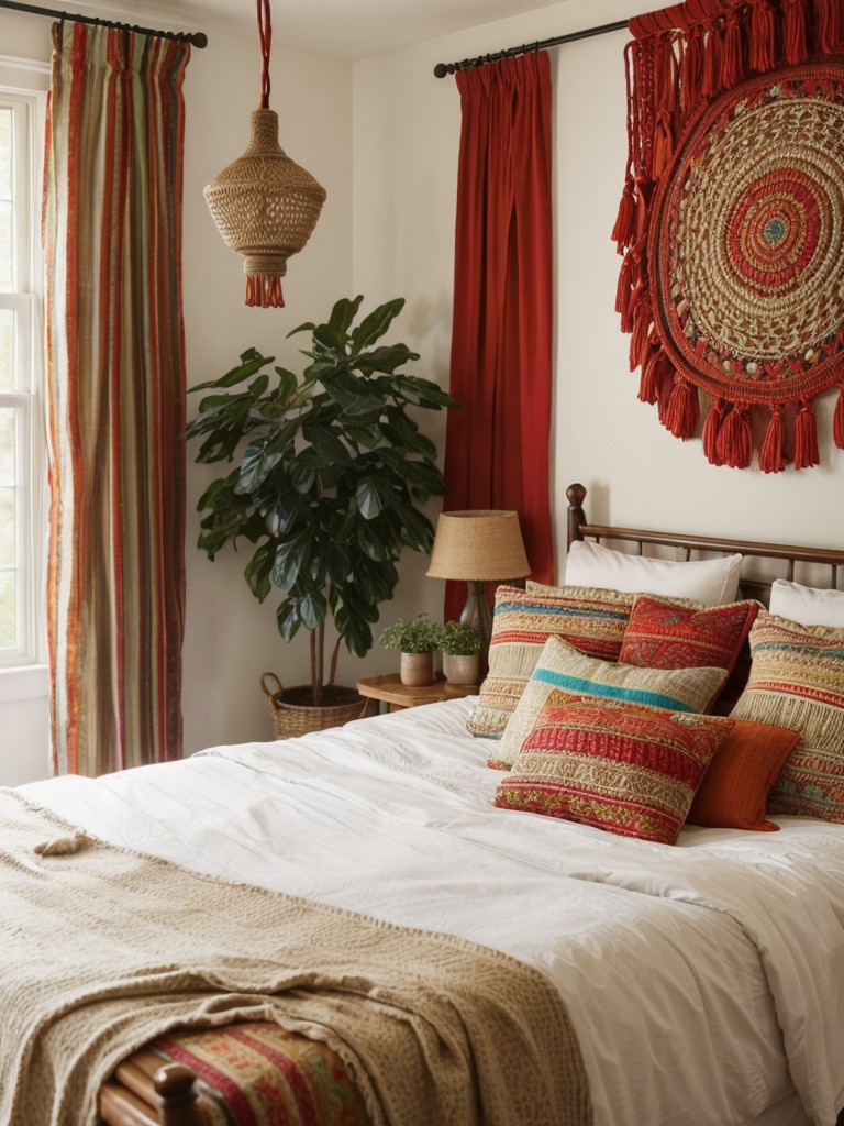 Boho Vibes for Your Bedroom: Energize with Red Decor!