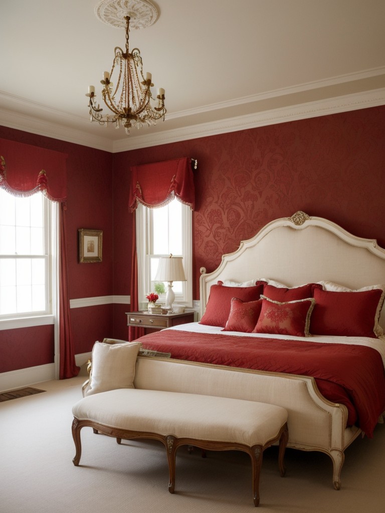 French Provincial Bliss: Timeless Red Bedroom Decor