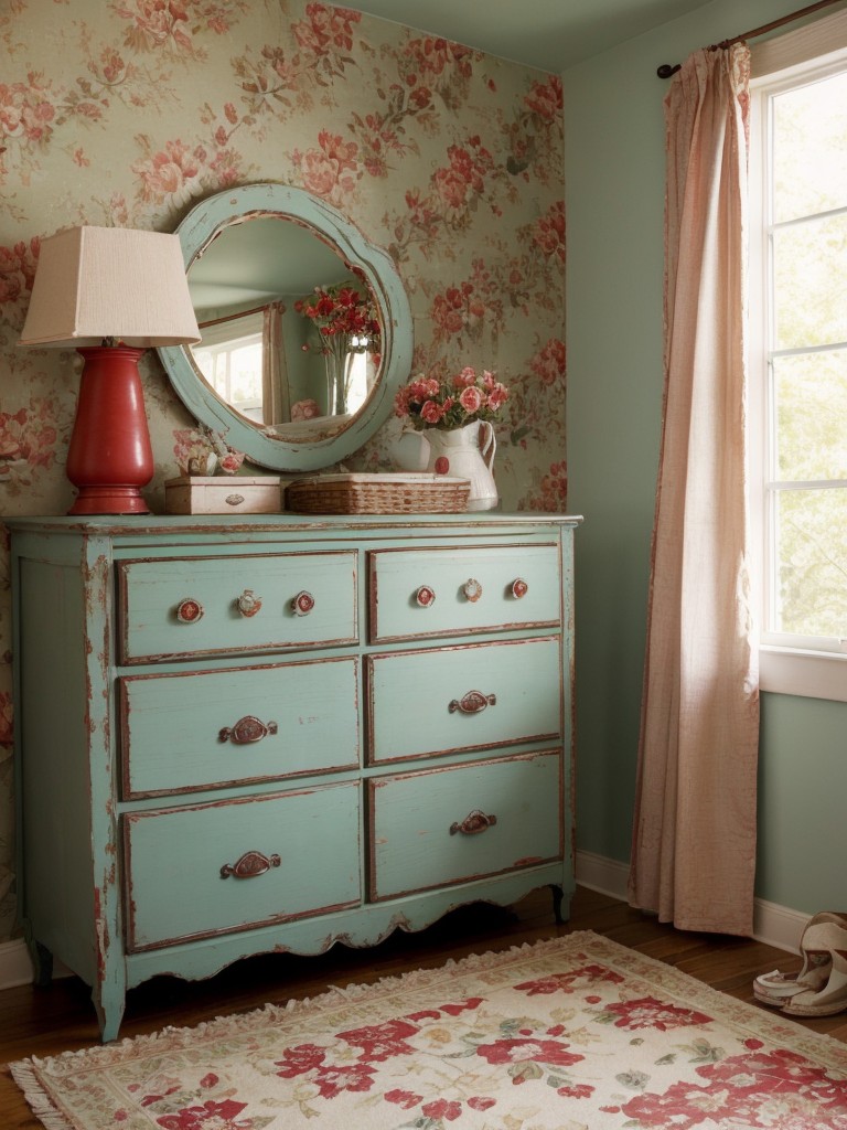 Charming Vintage Vibes: Create a Shabby Chic Apartment with Distressed Furniture and Floral Accents