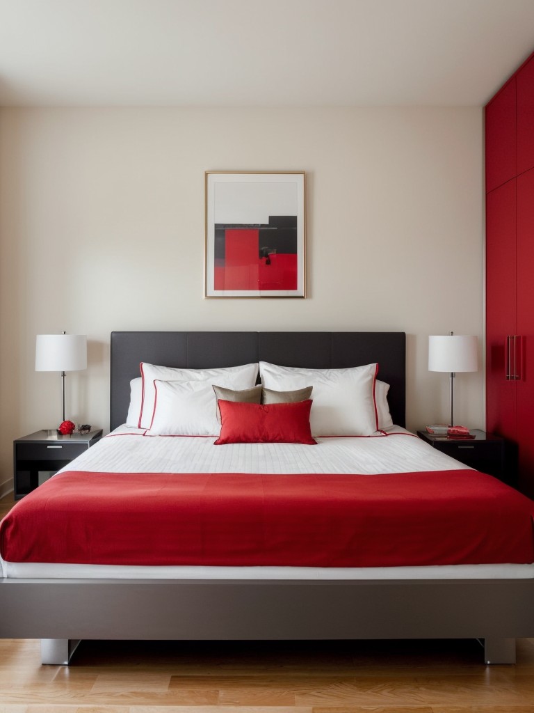 Revitalize Your Bedroom: Stylishly Minimal Red Apartment Decor