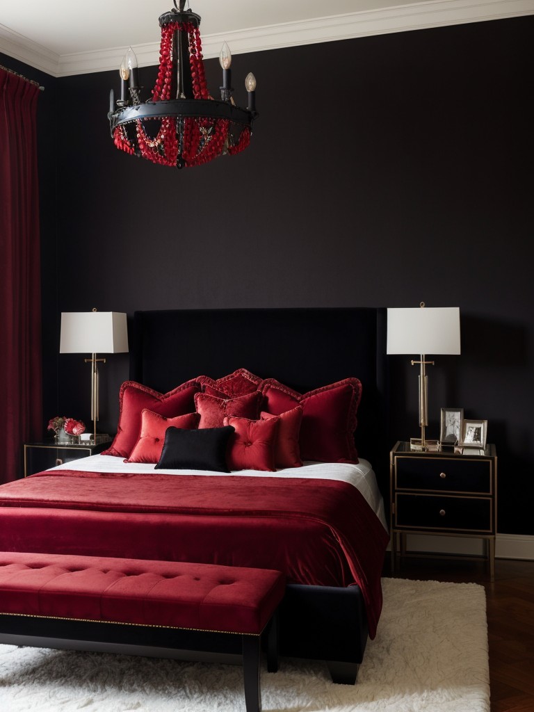 Moody Red Bedroom: Bold and Dramatic Apartment Decor