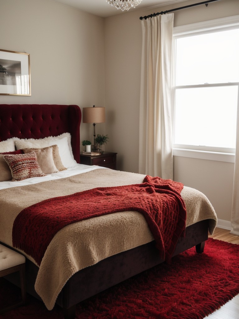 Cozy up your bedroom with stunning decor for a red revival.