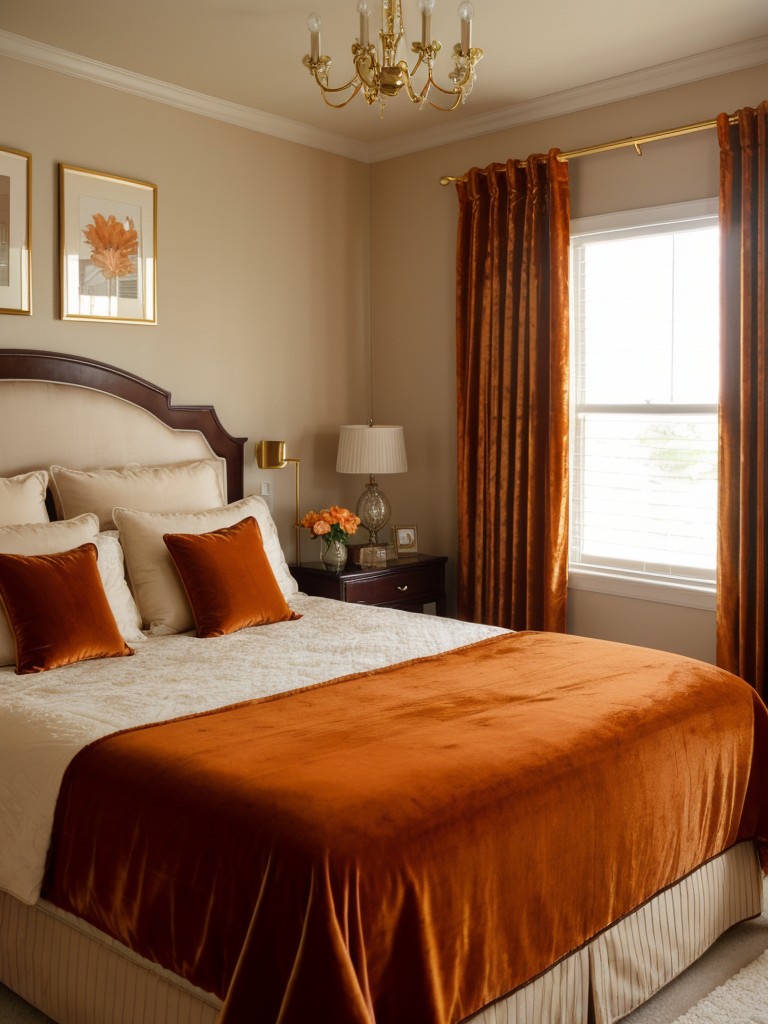 Chic Apartment Decor: Luxe Orange Bedroom Ideas