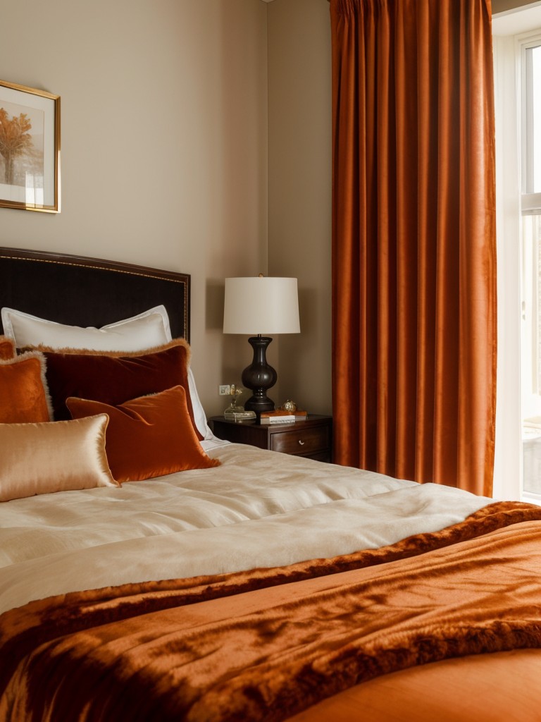 Cozy and Luxe Orange Bedroom Inspiration