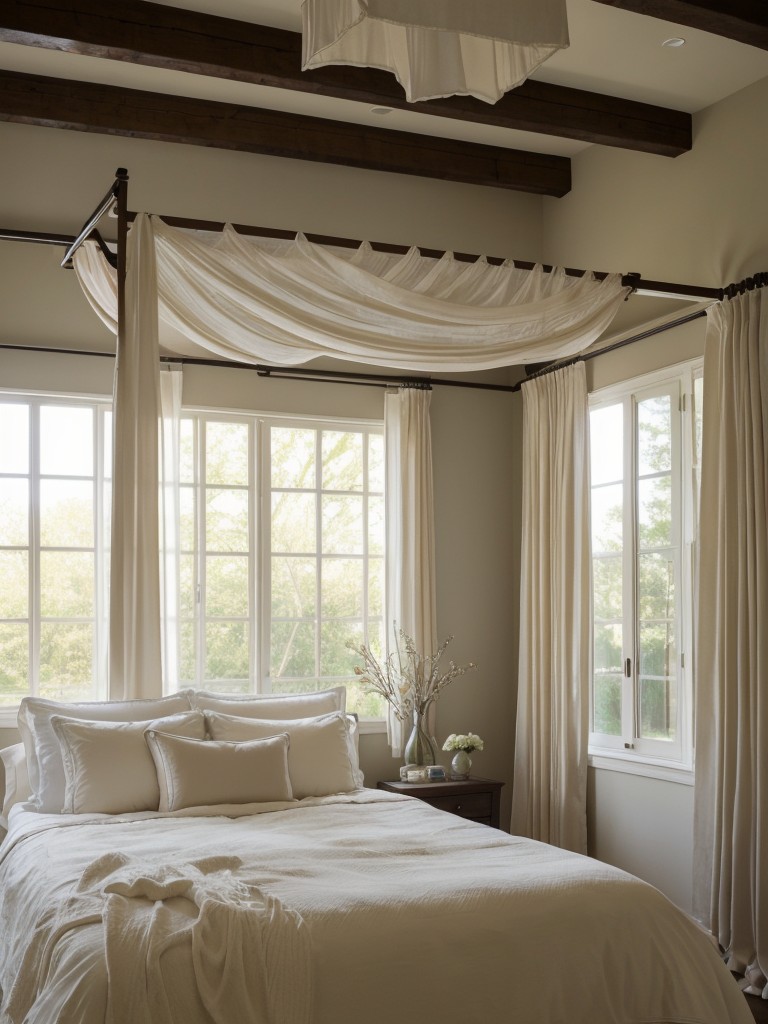 Timeless Bedroom Retreat: Serene Vibes with Flowing Canopy