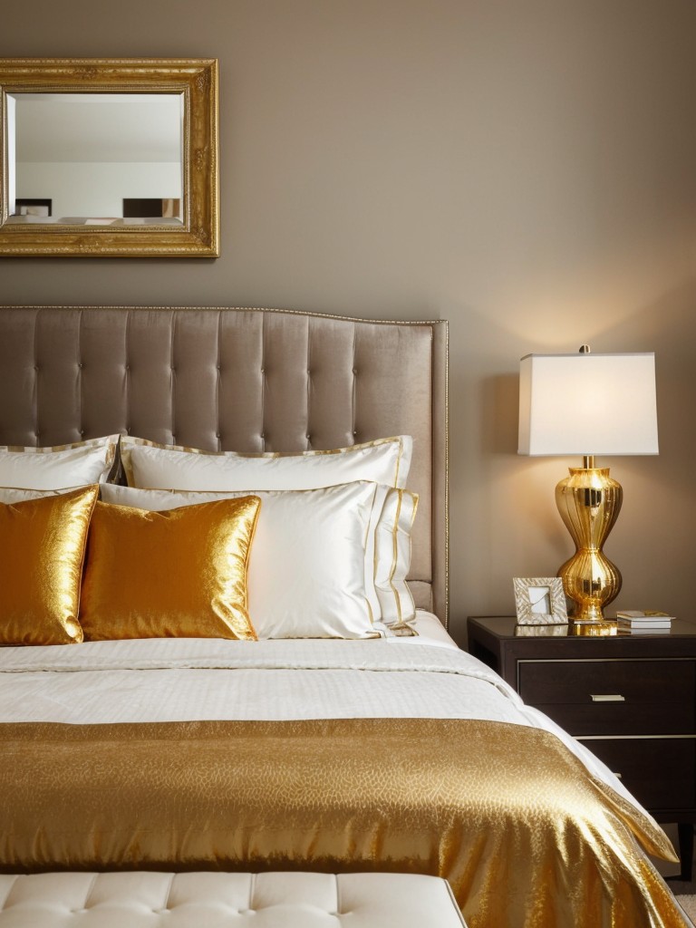 Metallic accents for a glamorous and chic bedroom makeover!