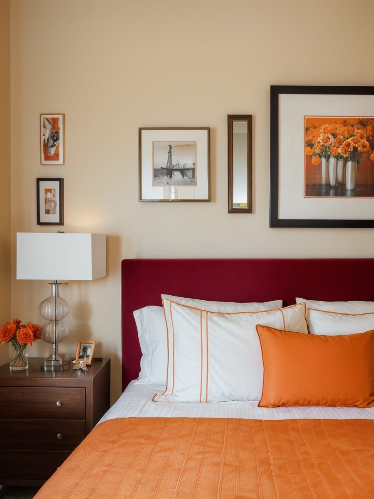 Orange Oasis: Modernize your apartment with chic bedroom decor.