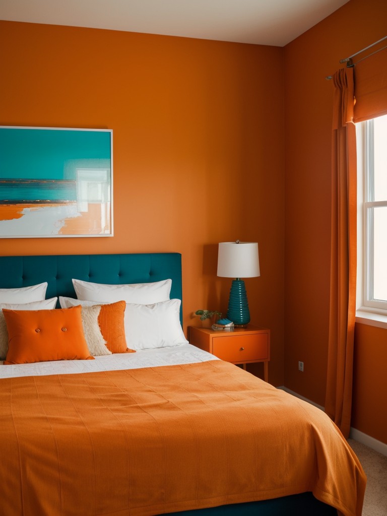 Modernize Your Bedroom with Orange and Complementary Colors!