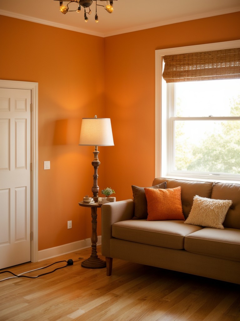 Cozy Apartment Vibes: Orange Bedroom Decor Inspiration!