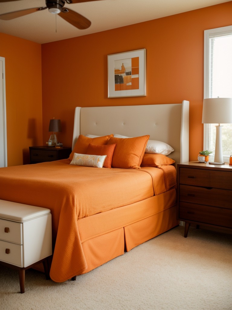 Retro Charm: Orange Bedroom Decor Ideas