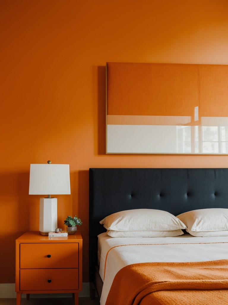 Orange Bliss: Stylish Apartment Bedroom Inspiration