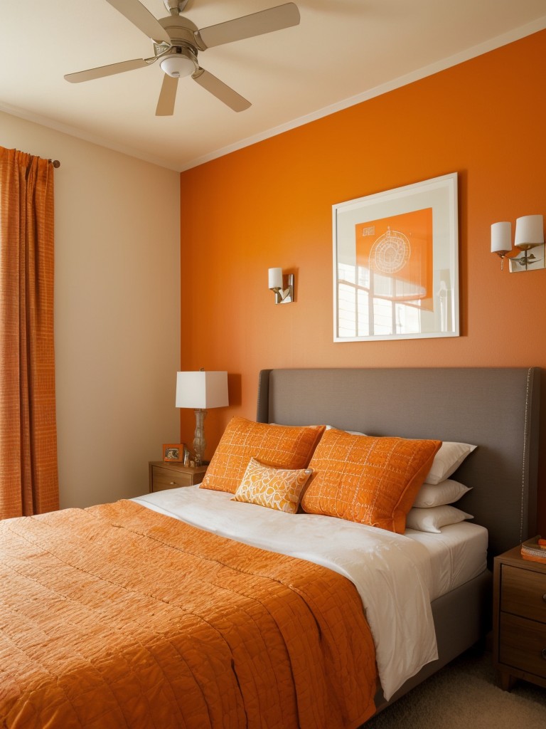 Playful Orange Apartment Bedroom Inspiration