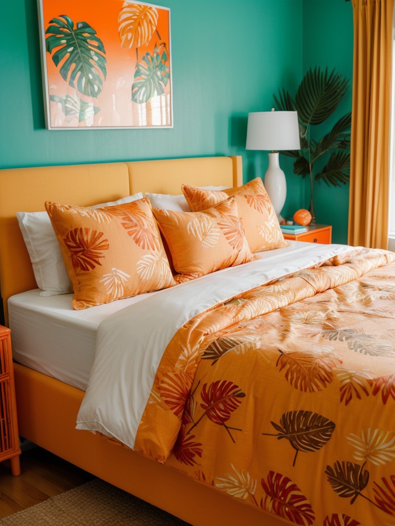 Tropical Vibes: Transform Your Bedroom with Orange Decor