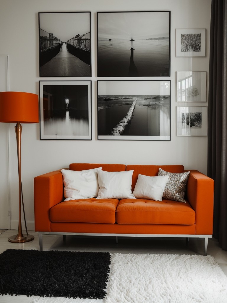 Vibrant Orange Bedroom Decor for a Bold and Sophisticated Apartment