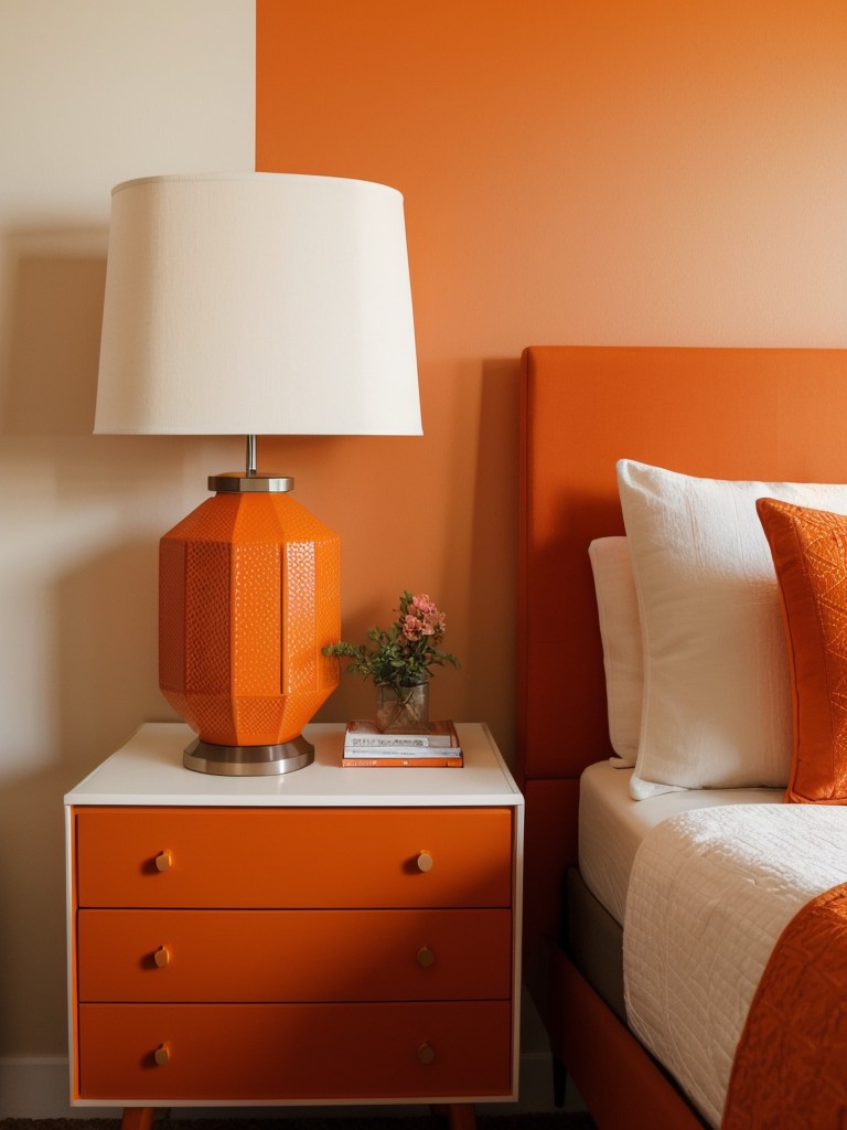 Retro Vibes: Elevate Your Apartment with Orange Bedroom Decor!