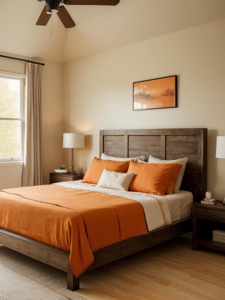 Serene & Balanced: Feng Shui Inspired Orange Bedroom Decor.