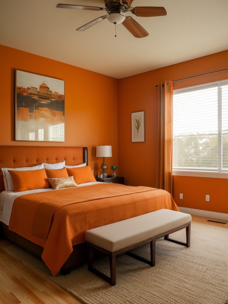 Orange Oasis: Transform Your Apartment with Vibrant Bedroom Decor