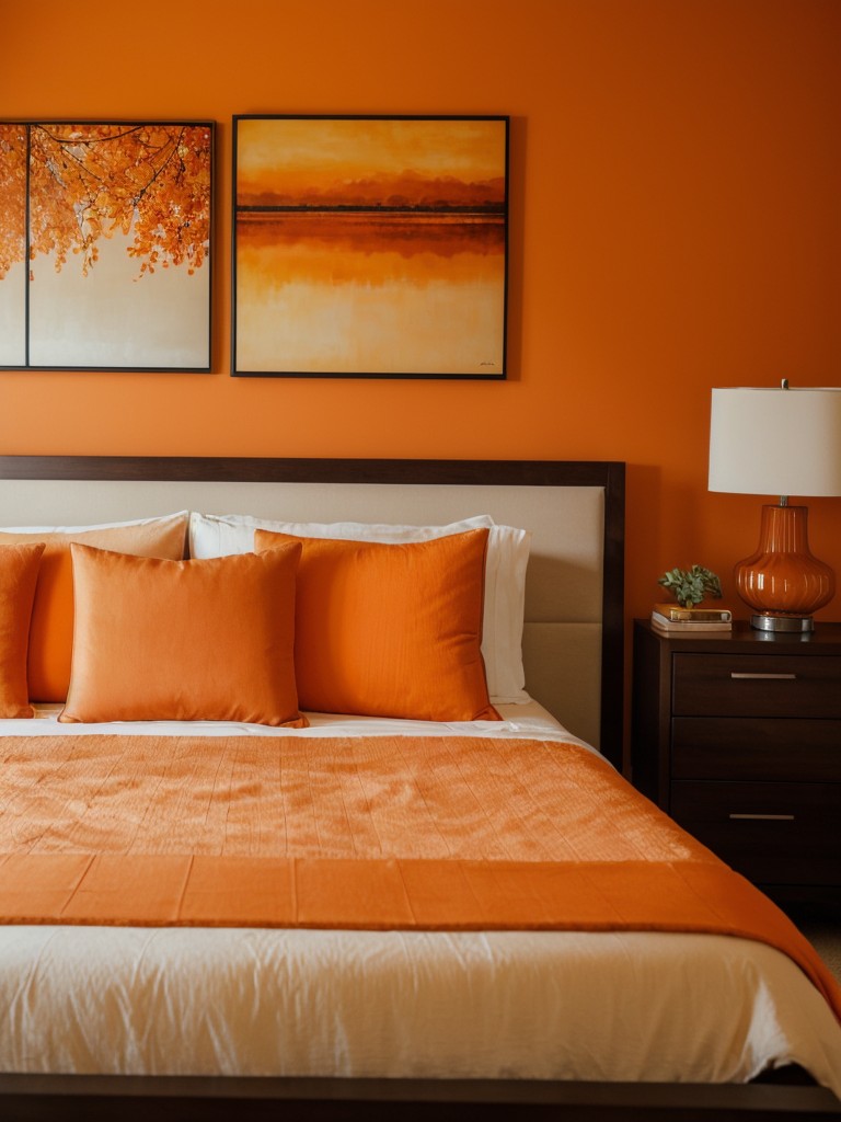 Bringing Vibrancy: Orange Accents for Your Apartment Bedroom!