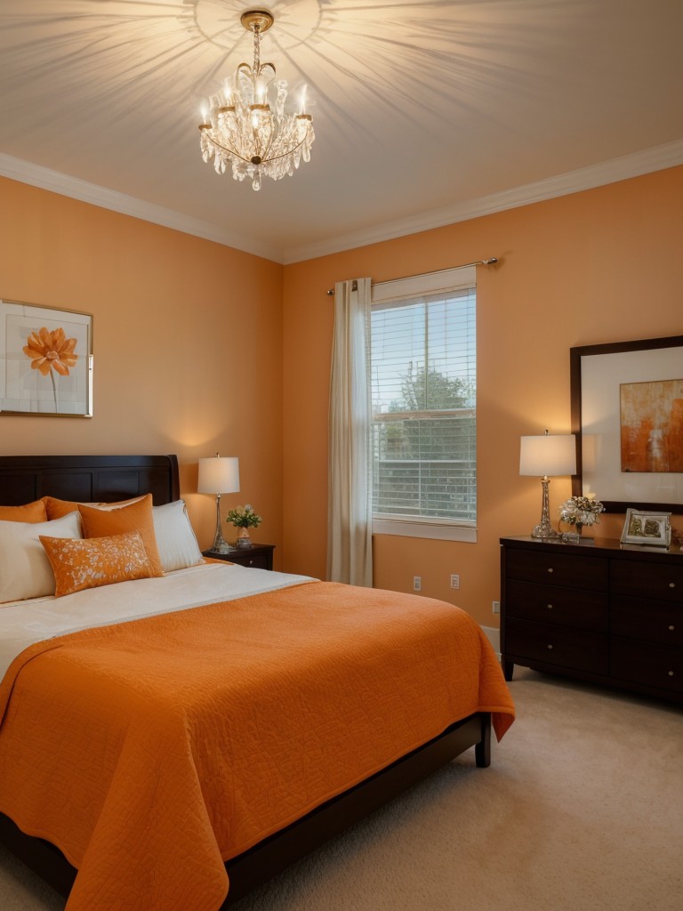 Sunshine-inspired Apartment Makeover: Orange Bedroom Decor Ideas!