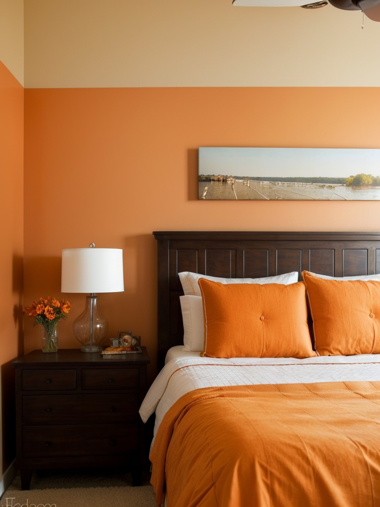 DIY Apartment Bedroom Decor: Brighten up your space with vibrant orange accents