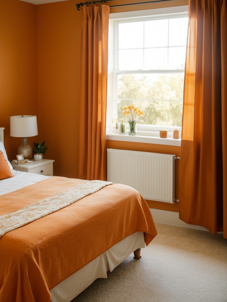 Sun-Kissed Retreat: Elevate your apartment's ambiance with orange bedroom decor