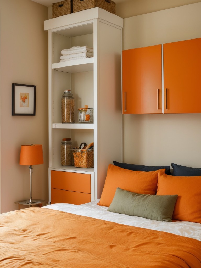 Sunny Orange Apartment Vibes: Space-saving Storage Ideas!