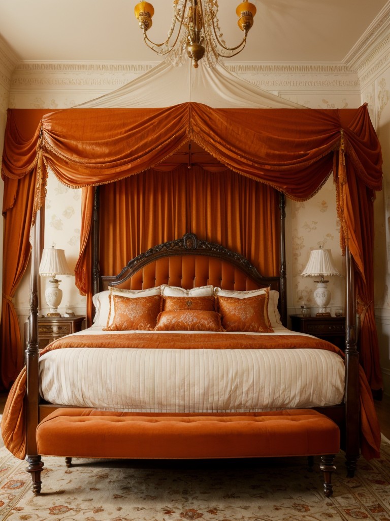 Orange Magic: Glam Up Your Bedroom with Victorian-Inspired Decor!