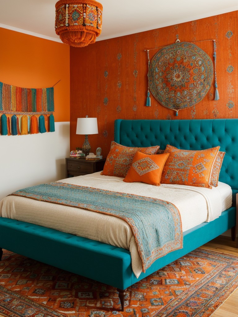 Boho Bedroom Bliss: Spice Up Your Space with Bold Colors & Patterns!