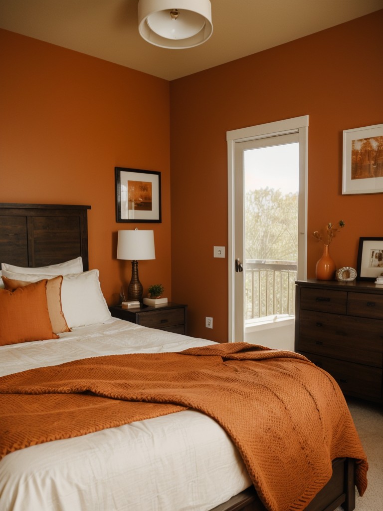 Cozy Earth Tones: Bedroom Decor with Warm Terracotta and Browns