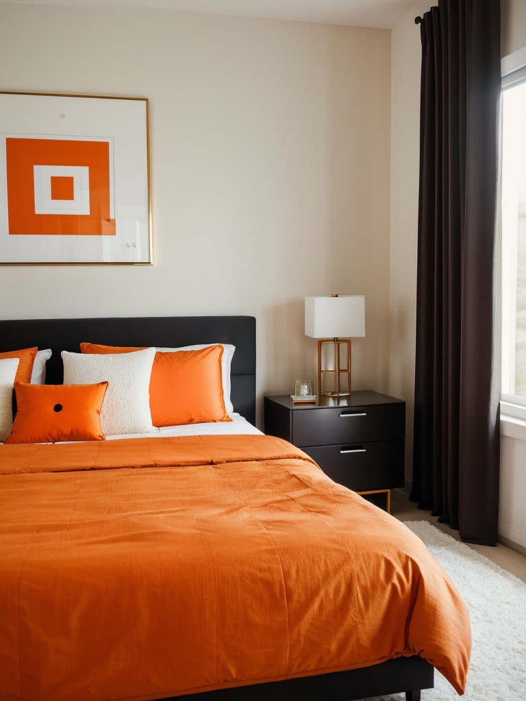 Modernize Your Bedroom: Sleek Decor Inspiration for a Vibrant Orange Space