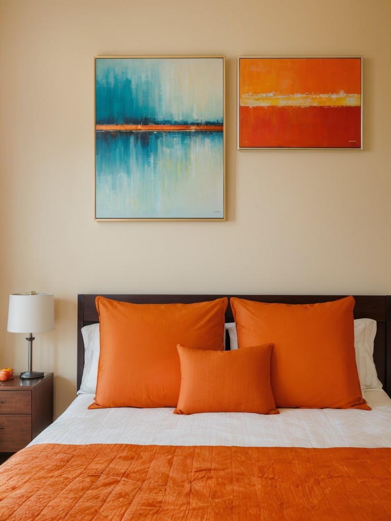 Dreamy Orange Bedroom Decor: Inspire Creativity with Vibrant Art!