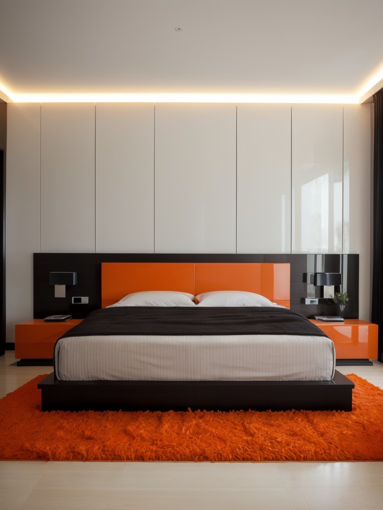 Modern Apartment Decor: Orange Infusion for a Fresh Bedroom