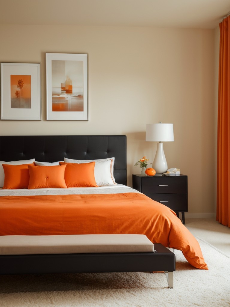 Monochromatic Magic: Create a Calming Bedroom Oasis with Orange Infusion!