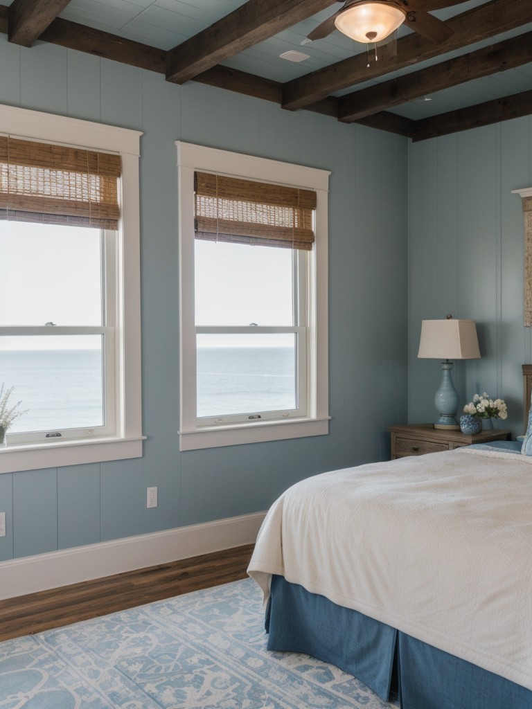 Calm & Coastal: Elevate Your Apartment Bedroom with Tranquil Blue Hues and Nautical Accents