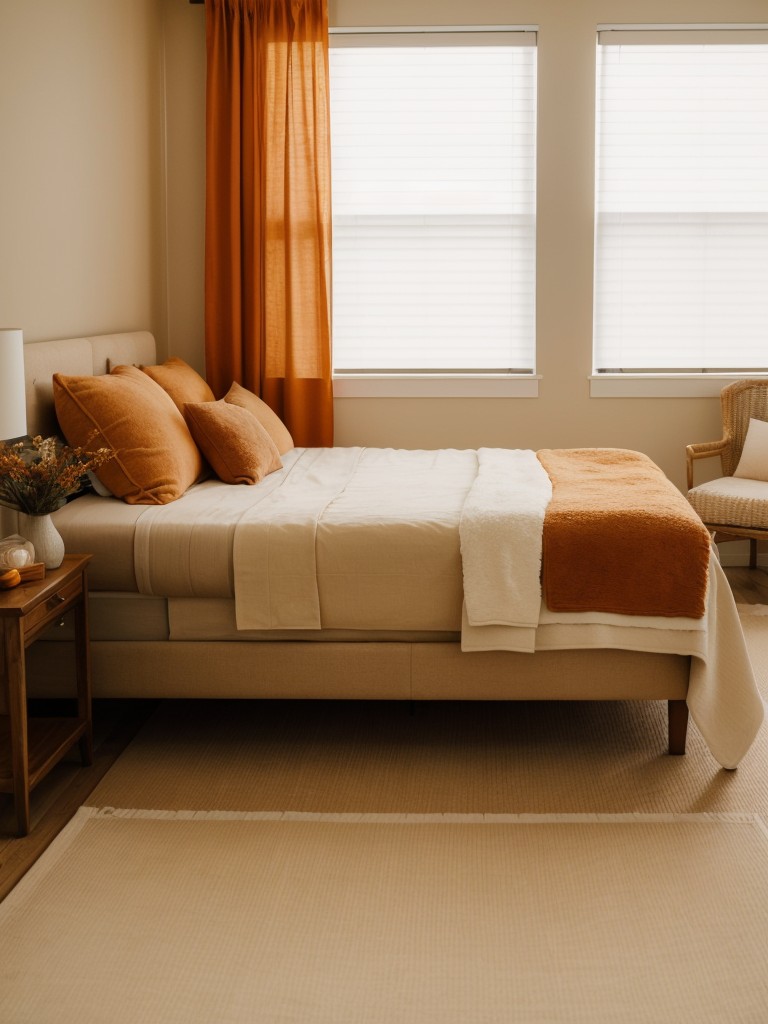 Cozy Orange Bedroom Decor: Autumn Bliss