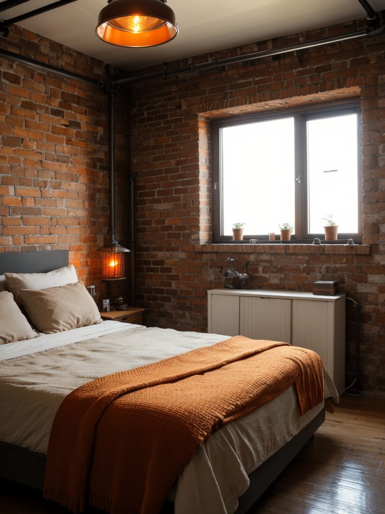 Cozy Industrial Apartment: Exposed Brick & Vintage Lighting