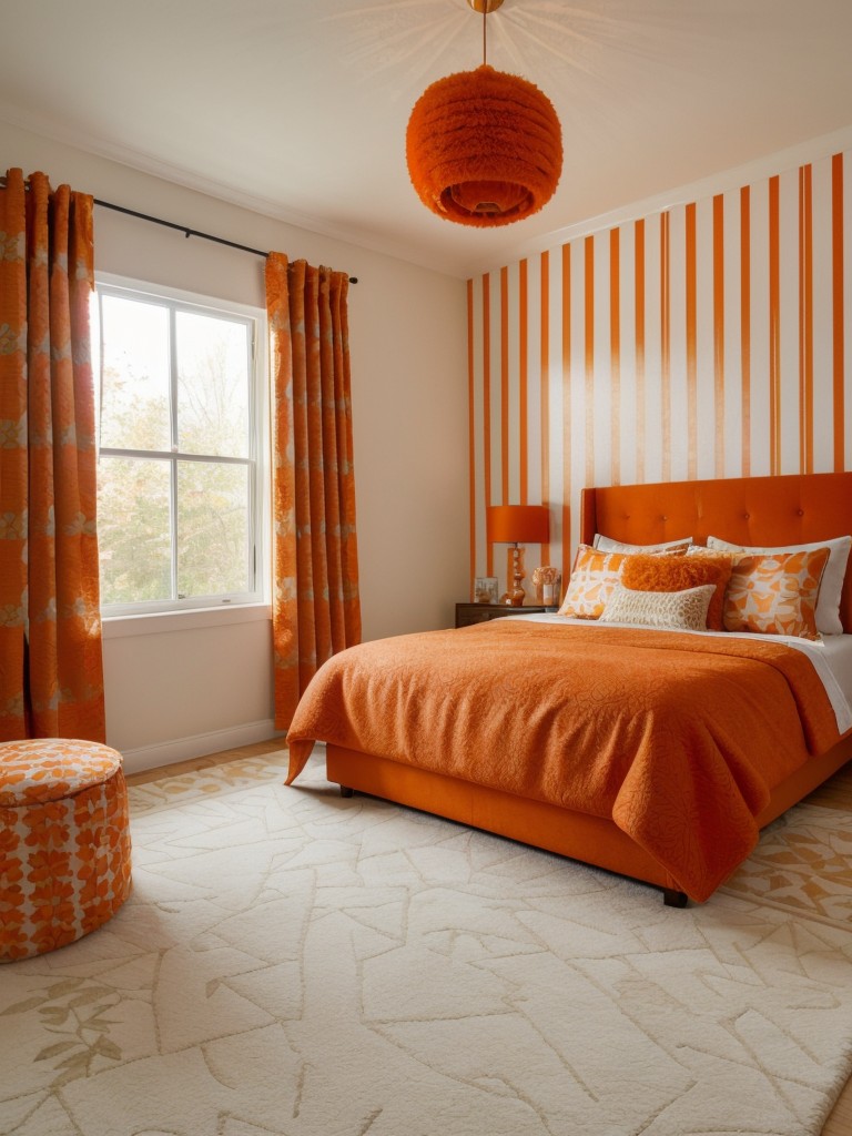 Vibrant Apartment Vibes: Orange Accents for Instant Energy!