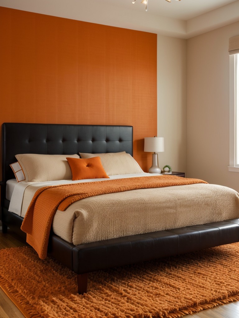 Vibrant Orange Accents for Bedroom Bliss