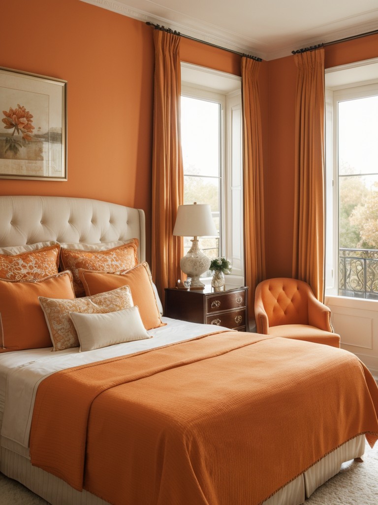 Chic Parisian-inspired apartment with elegant orange decor