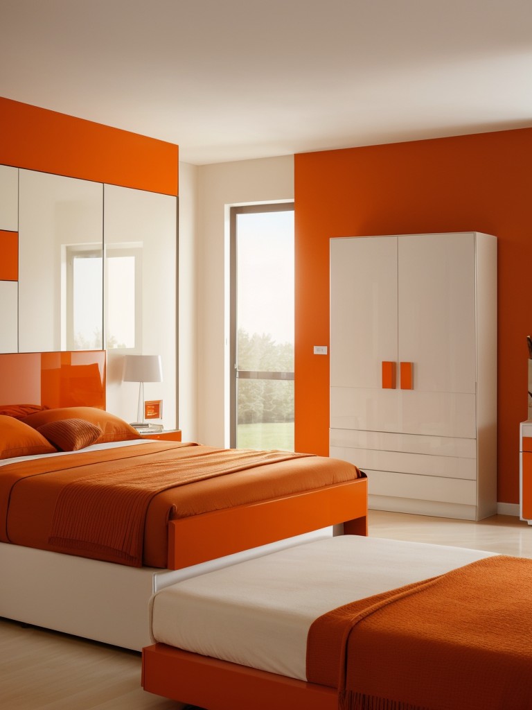 Vibrant Apartment Vibes: Stylish Orange Bedroom Decor