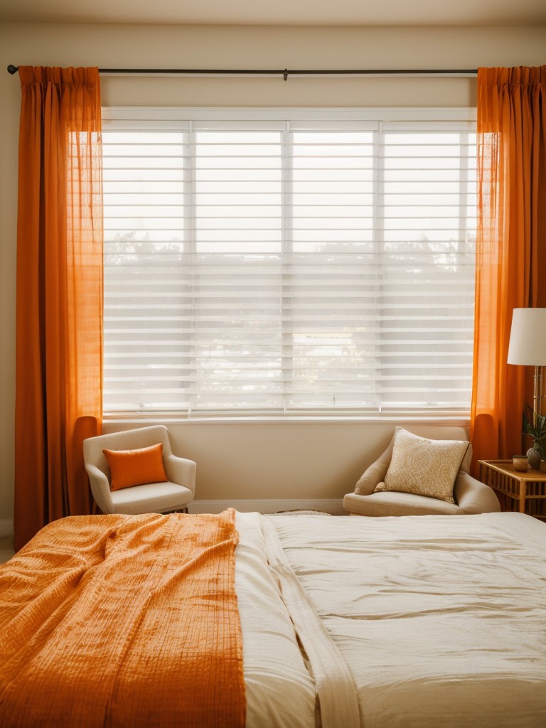 Light & Airy: Enhance Your Orange Bedroom with Boho Decor