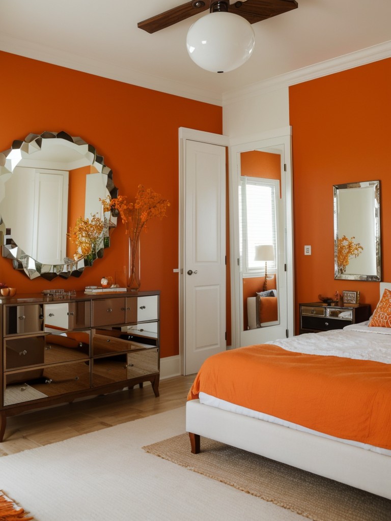 Mirrors for a Spacious & Stylish Orange Bedroom - Try these Modern Boho Ideas!