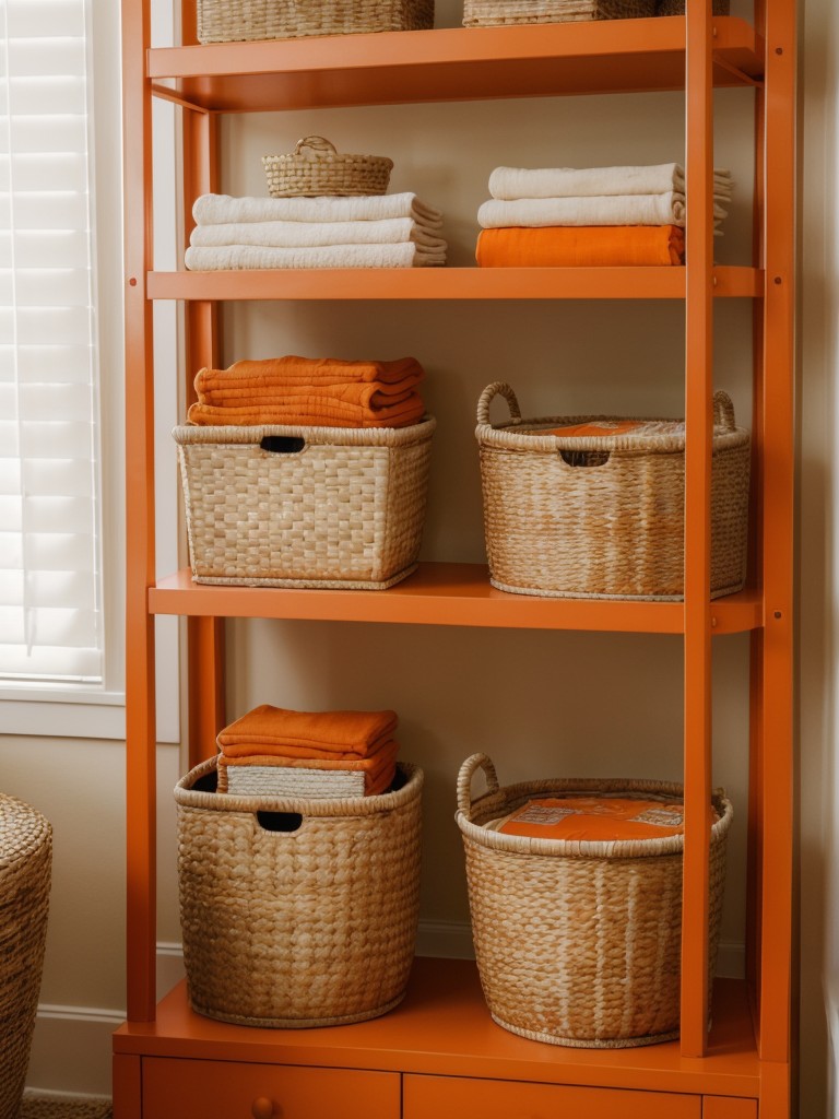 Organize & Style: Adding Functionality to Your Orange Bedroom with Storage Solutions