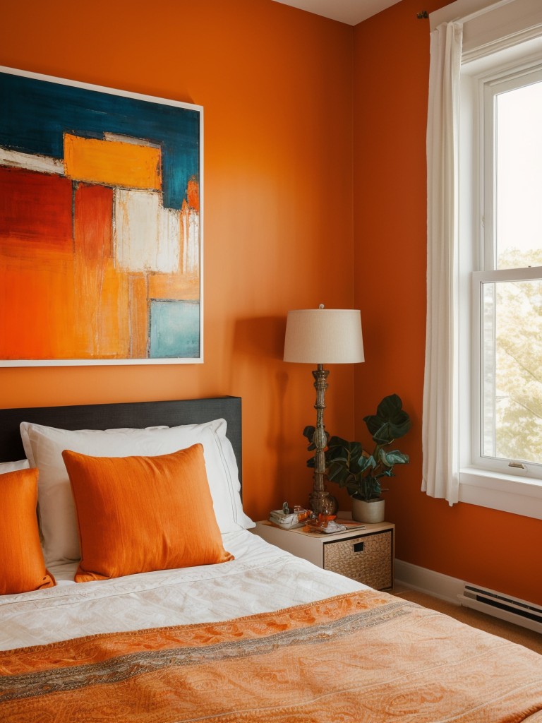 Artsy Orange Bedroom: Creative Decor Ideas & Unique Art Prints