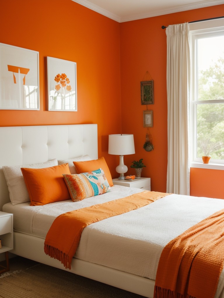 Whimsical Orange Bedroom: Playful Decor Ideas for a Modern Boho Vibe