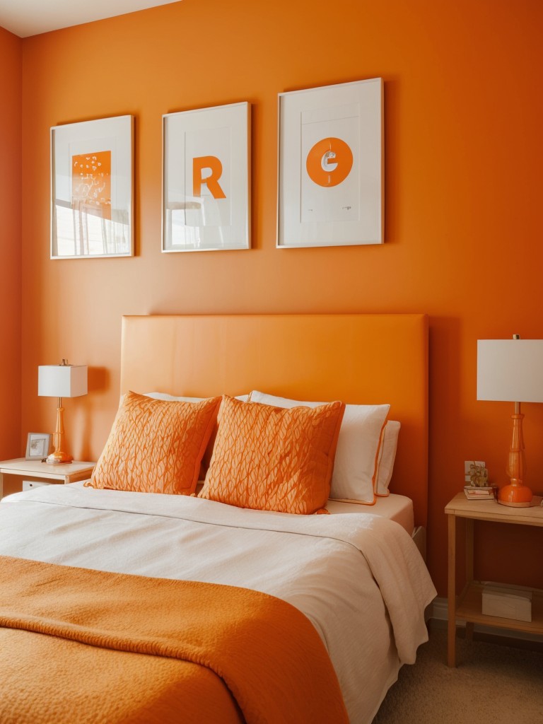 Vibrant and Stylish: Fun Orange Accents for an Apartment!